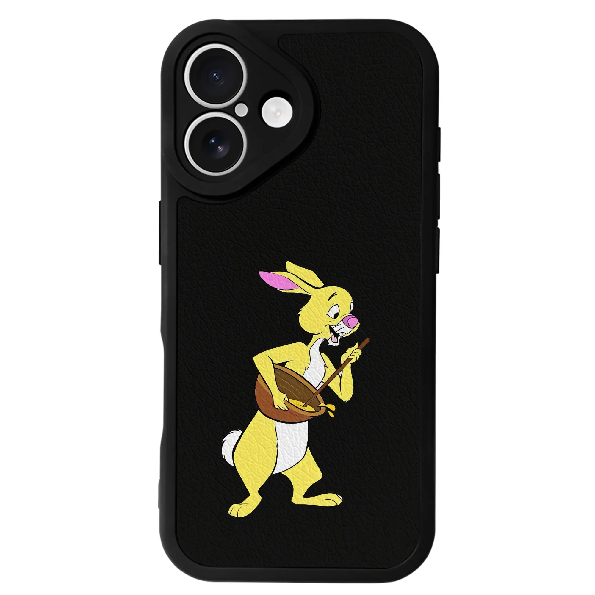 プーさん グッズ ラビット - IPhone 16シリーズ対応 ・ シリコンスマホケース ・ レザー調 ・ 高精度フィット ・ 耐衝撃 ・ ワイヤレス充電対応 ・ 精密カット